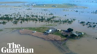 Drone footage shows scale of Queensland flood as residents urged to evacuate [upl. by Aicinoid]