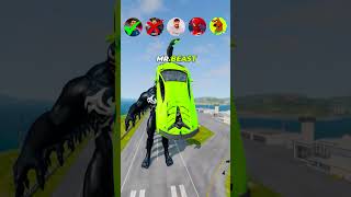 🚘CR7 vs Messi vs SpiderMan vs Venom Characters beamngdrive shorts football marvel ronaldo [upl. by Ahset481]