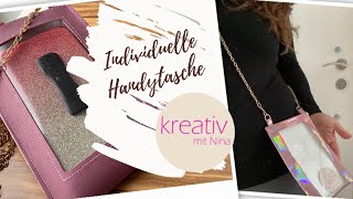 Handytasche zum umhängen nähen 🌷 21 mit Geldbeutel FACH incl Sichtfenster ☀️ kreativ mit Nina [upl. by Danit607]