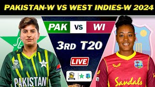 PAKISTAN W vs WEST INDIES W 3rd T20 MATCH LIVE COMMENTARY  PAK W vs WI W LIVE MATCH  PAK BAT [upl. by Queston918]