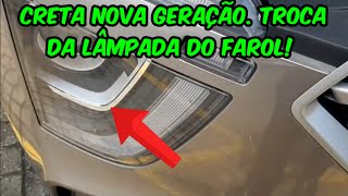 Como Trocar a Lâmpada do Farol  Creta Nova Geração [upl. by Htabmas]