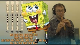 Bob Esponja en Flauta Dulce con Notas Explicadas [upl. by Swart446]