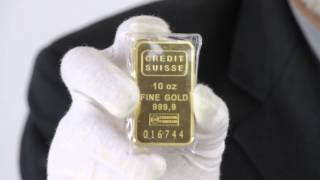 10 oz Credit Suisse Gold Bar 9999 Fine Brand New  Goldmart [upl. by Anrol]