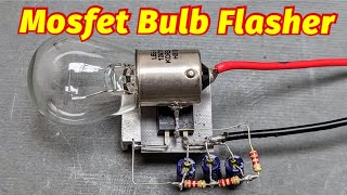 Diy12v Bulb Flasher using mosfet  Mosfet Bulb Flasher [upl. by Lietman]