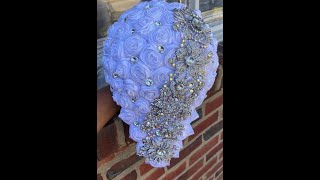 1 DIY How to make A Cascade Waterfall Brooch Bridal Bouquet l Handmade Roses l Easy Wedding Project [upl. by Galanti550]