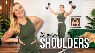 10 min Shoulders Strength Training with Dumbbells [upl. by Aierdna805]