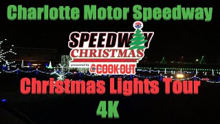 Speedway Christmas Lights Show  DriveThrough Tour  Charlotte Motor Speedway  4K [upl. by Kobe]