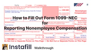 How to Fill Out Form 1099NEC Walkthrough for Reporting Nonemployee Compensation [upl. by Nodanrb974]