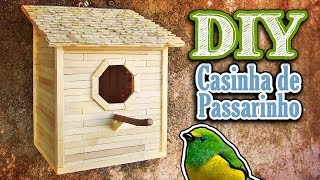 Como fazer uma casinha de passarinho com palitos de picolé  Casa de passarinho 1 [upl. by Gregoire]