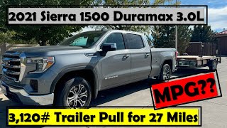 2021 GMC Sierra 30L Duramax Towing Fuel Economy [upl. by Eetnwahs]