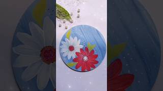 How to paint a coaster with acrylic colour🤗🥰painting diy art [upl. by Asirem]