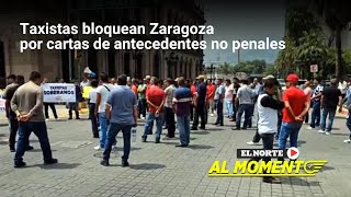 Taxistas bloquean Zaragoza por cartas de antecedentes no penales [upl. by Gusella]