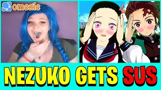 Omegle but Tanjiro and Nezuko are EXTRA SUS VRChat VR [upl. by Stanwinn415]