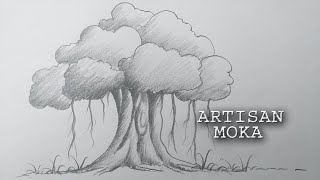 Art18How to draw a Banyan tree step by step for beginnersHow to draw a Banyan tree easyTree draw [upl. by Mischa]