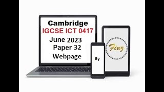 IGCSE ICT 0417 June 2022 P32 Webpage [upl. by Turrell]