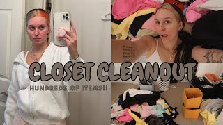 EXTREME Closet Cleanout part 1 go through EVERYTHING in my closet with me [upl. by Alleras]