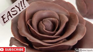 How to make a chocolate rose  Easy cake decorations [upl. by Dercy]