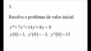 Exercicios resolvidos  equações diferenciais de ordem maior que 2 [upl. by Rachel294]