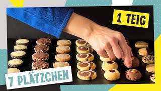 7 Weihnachtsplätzchen aus 1 Teig – schnell amp einfach gemacht [upl. by Aihsyn]