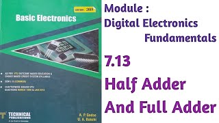 Basic Electronics Engineering  Digital Electronics Fundamentals  Half Adder And Full Adder [upl. by Azmah862]