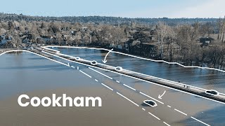 Cookham FLOOD  Cookham UK  4K Drone [upl. by Finn940]