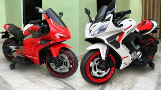 RC R9 Bike Vs RC Ducati V4 Bike Unboxing amp Testing  Ride on Super Bike  Shamshad Maker🔥🔥 [upl. by Gnuhn]