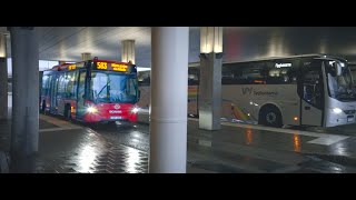 Sweden Stockholm bus 583 ride from Arlanda Airport to Märsta Train Station [upl. by Aniretak]