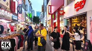 Myeongdong street food summer walking tour  Seoul South Korea 4K SDR [upl. by Redmer]