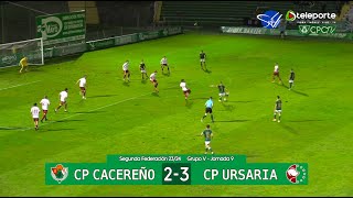 Resumen CP Cacereño  CD Ursaria Segunda Federación GrV 2324 [upl. by Iad10]