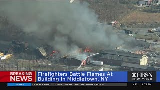 Firefighters Battle Massive Blaze In Middletown NY [upl. by Brnaba]