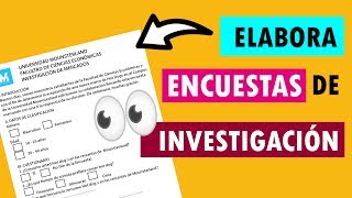 Cómo hacer ENCUESTAS de INVESTIGACIÓN Partes de la ENCUESTA [upl. by Ortiz]