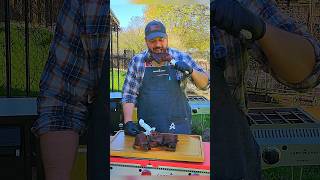 GIANT Country Fair Turkey Legs shortsfeed food recipe meat smoking bbq campchef [upl. by Gratia]