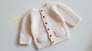 Haroşa cepli bebek hırkası yapımıKolay haroşa bebek hırkası örgümodelleri knittingpattern [upl. by Luhey]