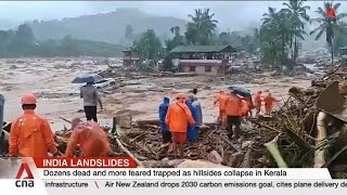 Dozens dead after torrential rains trigger landslides in Indias Kerala [upl. by Tamqrah847]