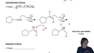 Double hydrohalogenation of alkynes [upl. by Rafael]