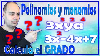 Calcula El GRADO De Un MONOMIO Y POLINOMIO 💥 Válido Curso 202425 [upl. by Butterfield10]