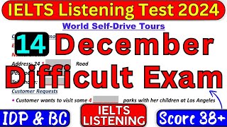 Very Hard Test 14 DECEMBER 2024 IELTS LISTENING TEST WITH ANSWERS  IELTS  IDP amp BC [upl. by Aecila]