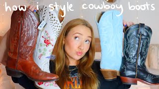 my cowboy boot collection  how i style them [upl. by Eilyab]