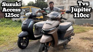 Suzuki Access 125cc vs Tvs Jupiter 110cc  Detail Comparison In Hindi 🥳 [upl. by Heaps]