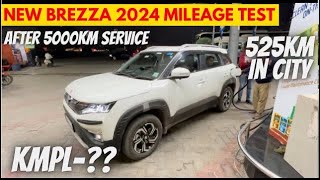 New Maruti Brezza City Mileage Test Petrol 2024 Tank To Tank  Brezza Automatic  brezza zxi 2023 [upl. by Anneg]