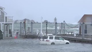 Scituate parking lot floods during noreaster [upl. by Eustis]