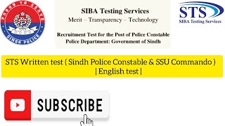 Sindh Police Constable written test  SSU Commando  STS [upl. by Ainecey]