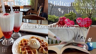 Midterms week vlog 🇰🇷 life at Korea University study with me classes lunch amp dinner realistic [upl. by Neelehtak771]