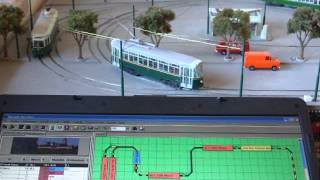 Test Rocrail on H0 trolley layout [upl. by Steffy]