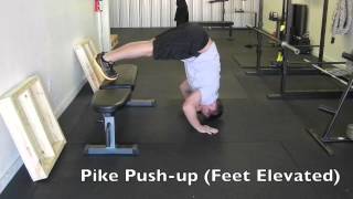 Rowlett Fitness Revolution  Rowlett Personal Trainer  Pike Push Ups Feet Elevated [upl. by Eedolem166]