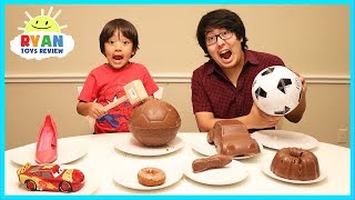 Chocolate Food vs Real challenge with Ryan ToysReview [upl. by Deery]