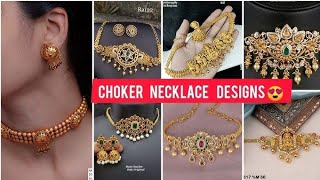 choker necklace designslight weight choker necklacedesignsnew choker necklace designs from meeshoo [upl. by Nelrsa]