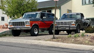 My 79 bronco and dads 86 F150 BRONCO GETTING PAINTED SOON [upl. by Dikmen]