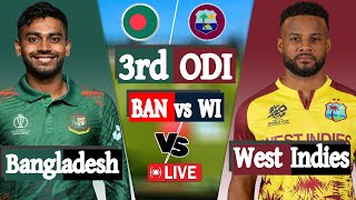 Bangladesh vs West Indies 3rd odi  Live cricket match today  bangladesh live cricket [upl. by Dlorad358]