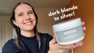 dying my dark blonde hair with overtone vibrant silver [upl. by Tutankhamen659]